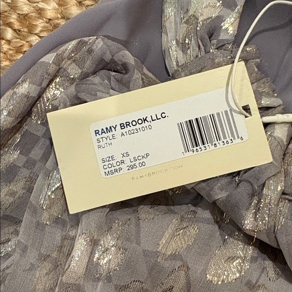 NWT Ramy Brook Metallic Silver Halter Blouse - Picture 4 of 4